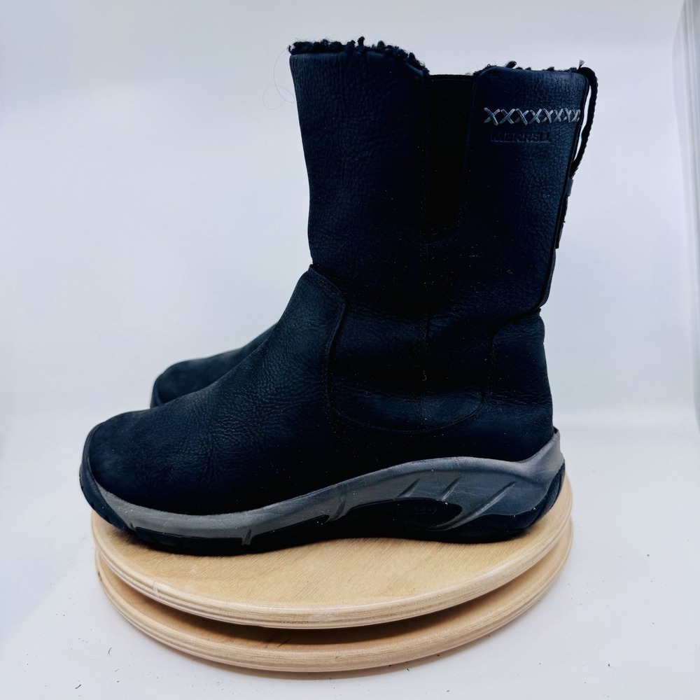 Merrell Encore 4 Boots Womens 6.5 Black Waterproof 100g Warm Insulated Leather